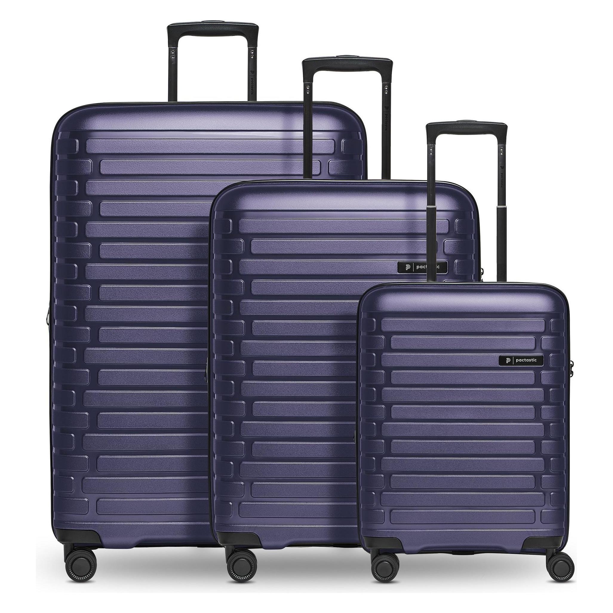 Pactastic, Koffer, Collection 04 The Three Set + 4 Rollen Kofferset 3-teilig Mit Dehnfalte, Violett, (216 l)