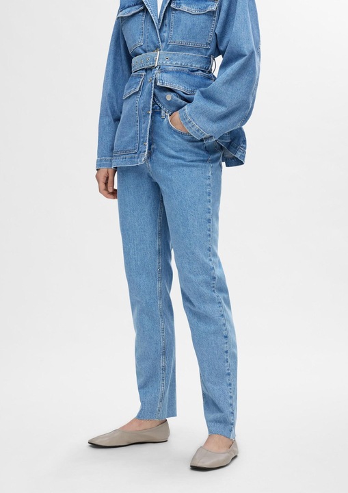 Actual product image Selected Femme High Waist Straight Fit Jeans (W28/L32)