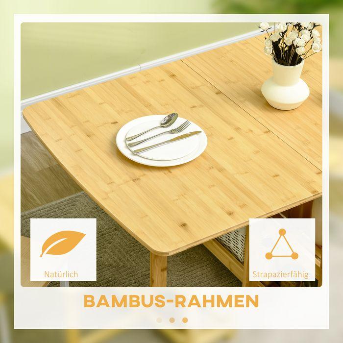 Actual product image Swisshandel24 Dining table Folding dining room table Kitchen table with storage compartments and adjustable legs (91.50 x 80 x 73.50 cm)