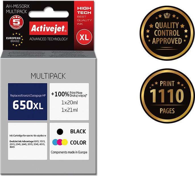 Produktbild Activejet AH-M650RX - Kompatibel - Tinte auf Farbstoffbasis/Tinte auf Pigmentbasis - Schwa (M, C, Y, BK)