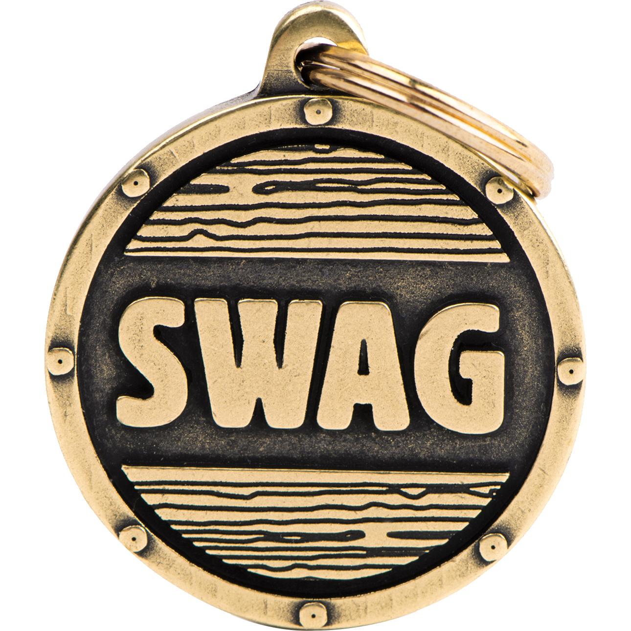 Myfamily MyFa tegn bronx, SWAG, lille, guld (Cane), Collare + Guinzaglio