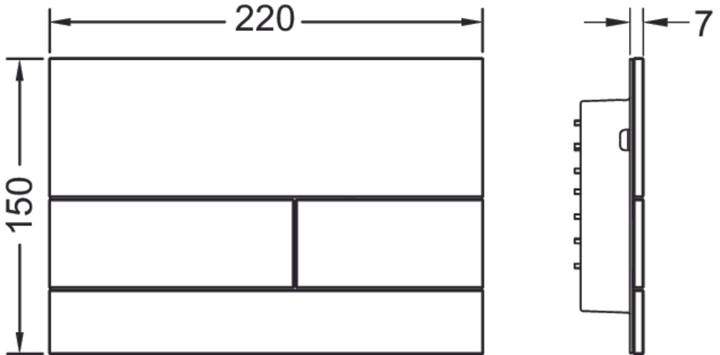 Actual product image TECE TECEsquare II WC actuation plate glass, for dual flush technology