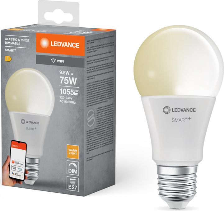 Actual product image Ledvance Smart+ Wifi Classic (E27, 9.50 W, 1055 lm, 1 x, E)