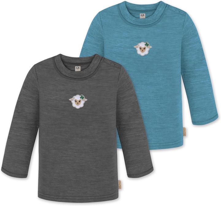 Produktbild Normani 2er Pack Baby Merino Longsleeve „Taupo" - 9473 (62, 68)