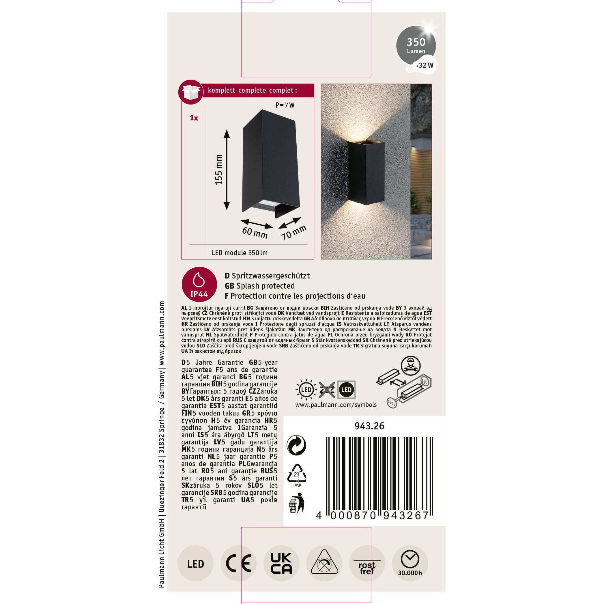 Thumbnail - Paulmann, Gartenbeleuchtung, Flame (390 lm, IP44)