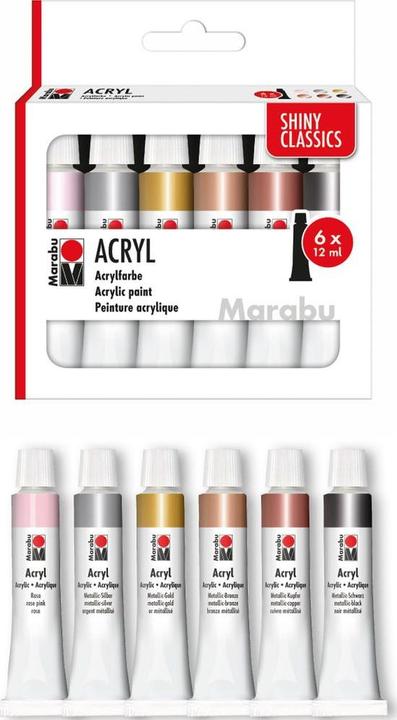 Actual product image Marabu Acrylic paint Shiny Clas 12ml 6SZ (72 ml)