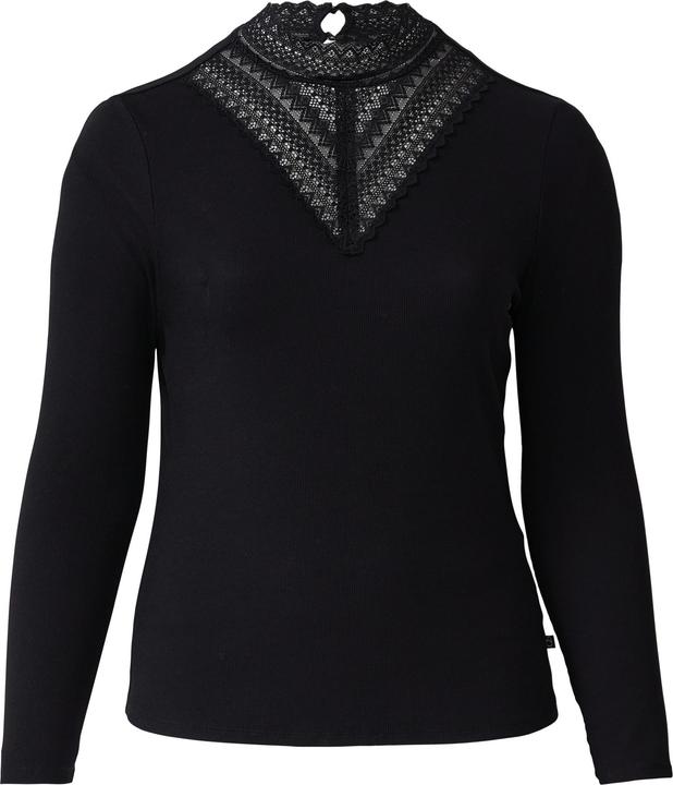 Produktbild S.Oliver T-Shirt Rippshirt mit Spitzeneinsatz und Stehkragen aus Spitze (46)