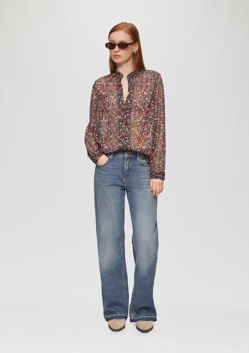 Produktbild S.Oliver Bluse Leicht transparente Chiffonbluse mit All-over-Print (32)