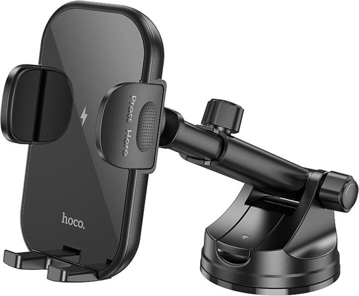Hoco - Car Holder with Wireless Charging Journey (HW5) - for Dashboard and Windshield, 15W - Black