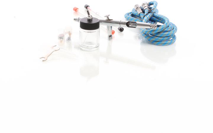 Produktbild Wiltec Airbrushpistole Spritzpistole Druckluft Typ 182K 0,3 0,5 0,8 mm Düsen Double