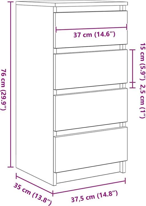 Produktbild vidaXL Sideboard (37.50 x 35 x 76 cm)