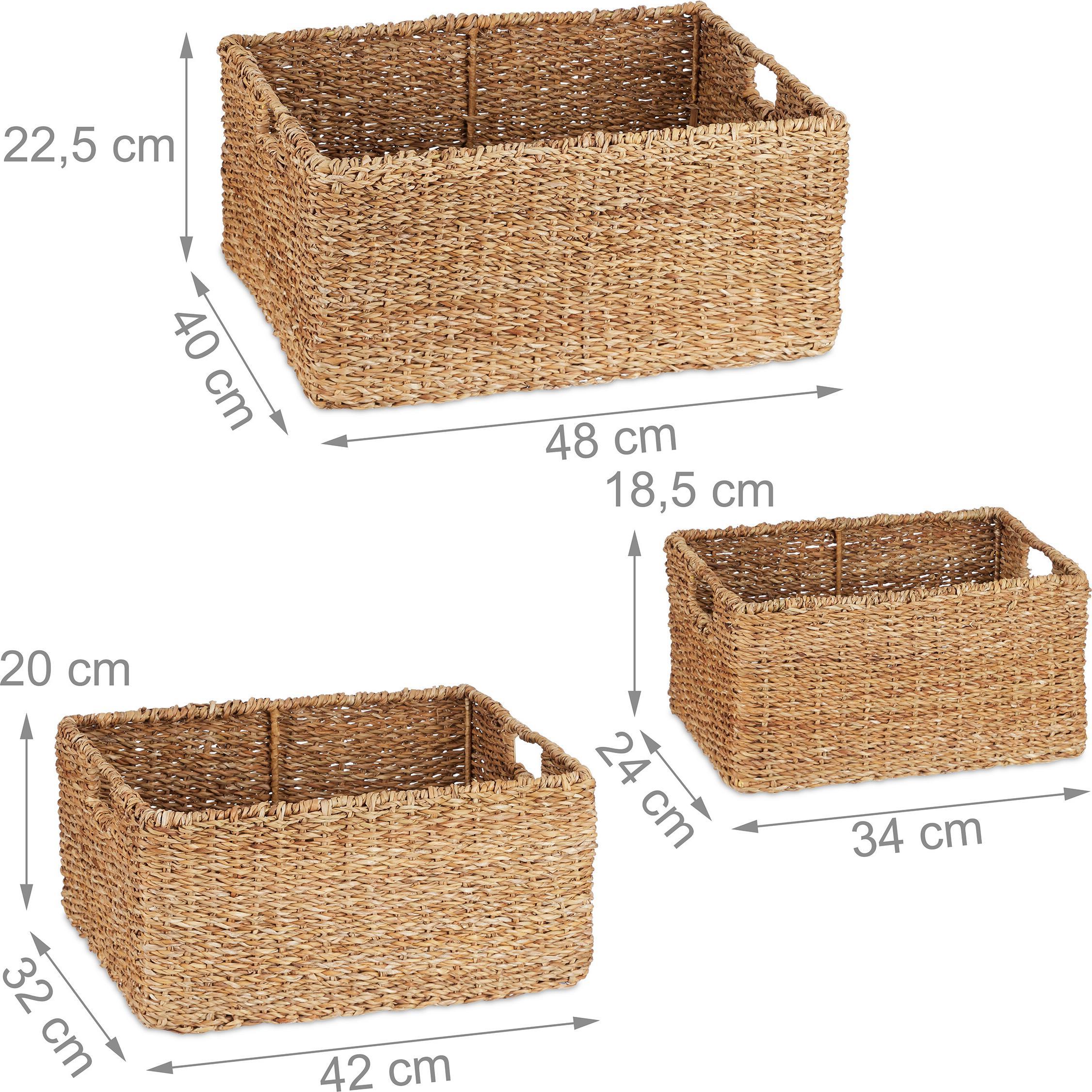 Thumbnail - Relaxdays, Aufbewahrungskorb, 3tlg. Aufbewahrungskorb-Set (3 x)