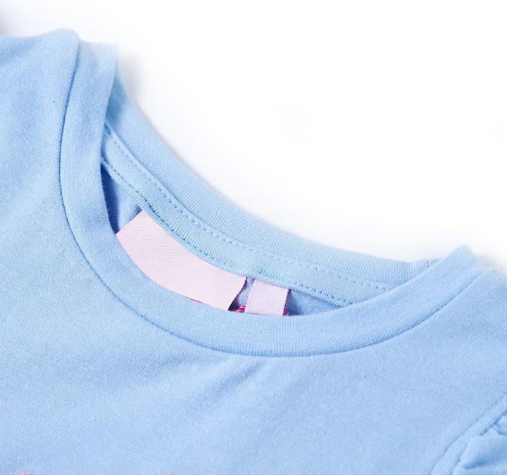 Immagine prodotto vidaXL Maglietta da bambino con maniche arricciate azzurro 140,Materiale (140)