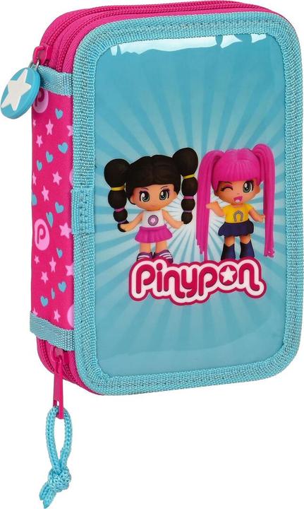Pinypon Doppel-Federtasche Blau Rosa 12.5 x 19.5 x 4 cm (28 Stücke)