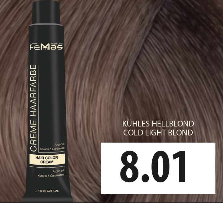 Produktbild FemMas 8.01) Haarfarbe Kühles hellblond 100ml (Kühles hellblond)