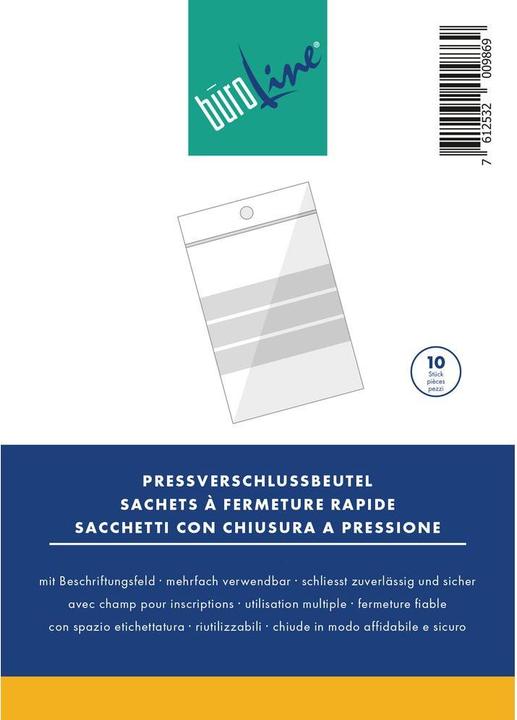 Produktbild BüroLine Pressverschluss Beutel 40x60mm mit Beschriftungsfeld (10 Stk.)