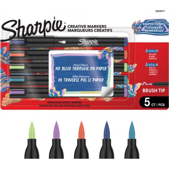 Sharpie, Evidenziatori, - Creative Acrylic 5-Blister - Earth Tones - Brush Tip (2223317) (5x)