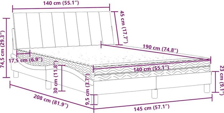 Image du produit vidaXL Bett (140 x 190 cm)
