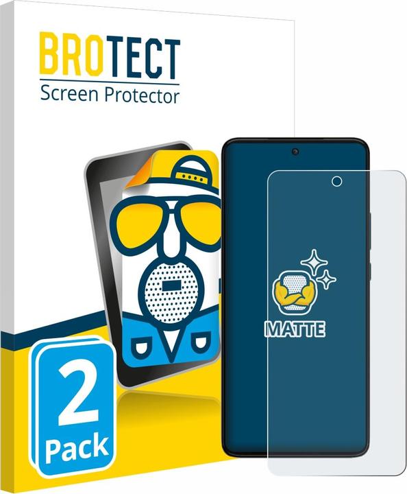 Actual product image BROTECT Anti-glare screen protector matt (2 Piece, Motorola Moto G84)