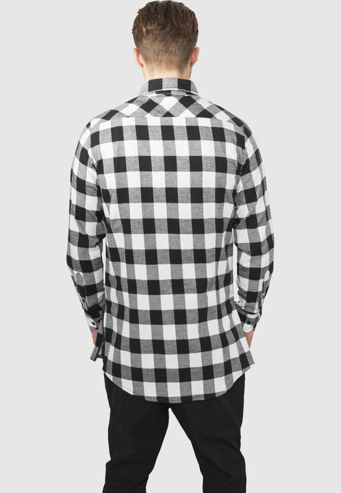 Immagine prodotto Urban Classics Camicia in flanella a quadri lunga con zip laterale (S)
