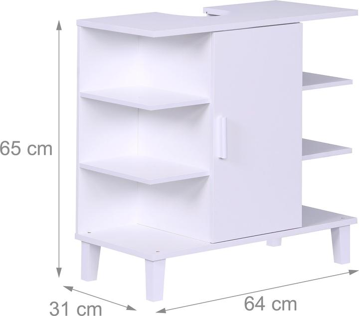 Image du produit Relaxdays Waschbeckenunterschrank Tür & Ablagen (64 x 31 x 65 cm)