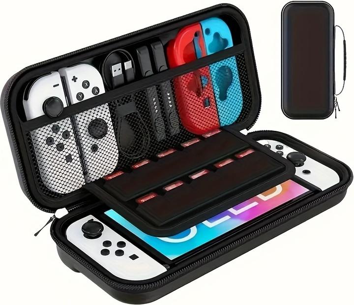 Produktbild PhoneLook Schutzhülle Tragetasche für Nintendo Switch (1. Generation) mit Fächern und Belüftung (Switch)