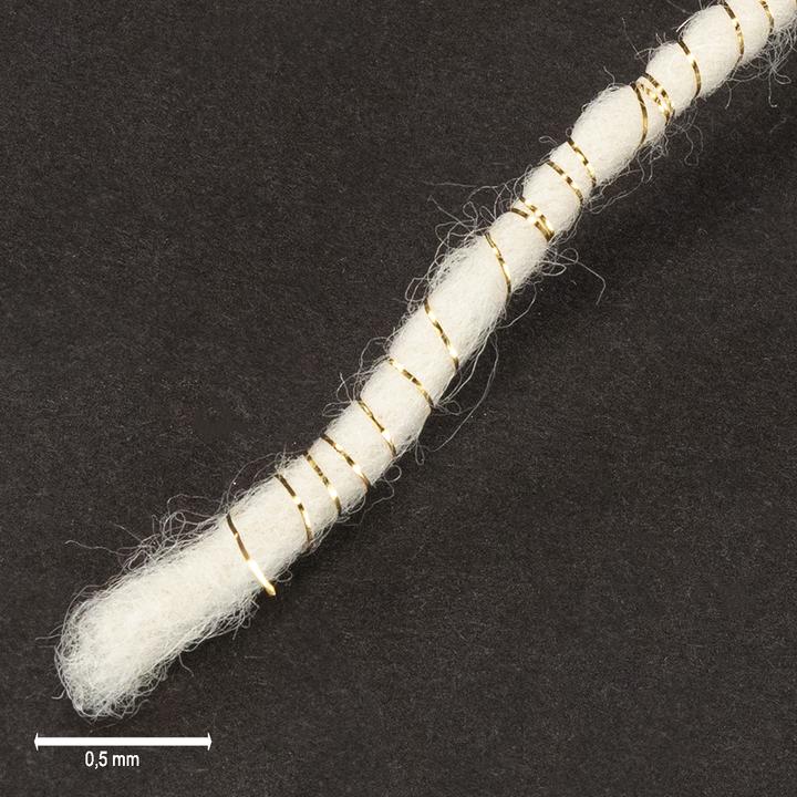 Produktbild Viana Wollkordel Weiss Goldfaden mit Draht