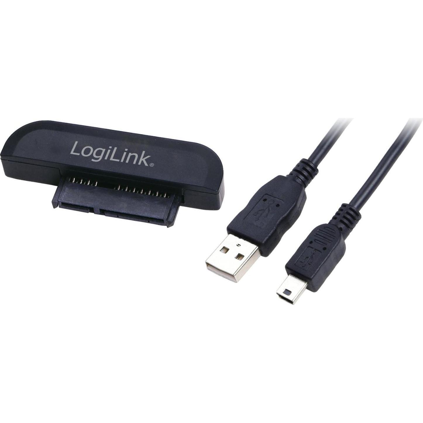 LogiLink Adapter USB 2.0 zu SATA AU0011, Serverschrank Zubehör, Schwarz