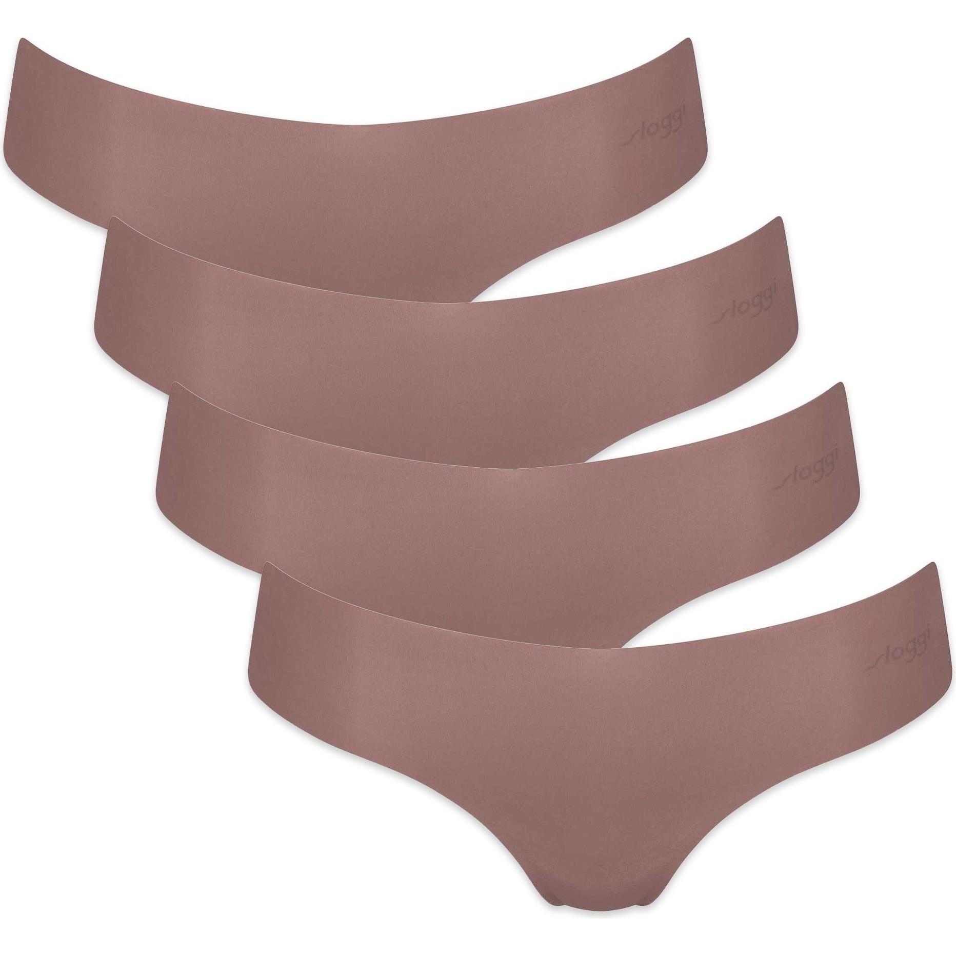 Sloggi, Damen, Unterhosen, String Casual Bequem sitzend Zero Microfiber Hipstring 2.0, Braun, (XL, 4er Pack)