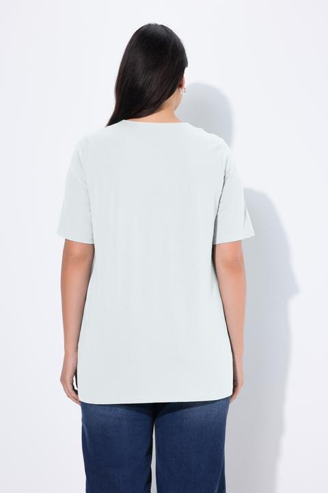 Immagine prodotto Ulla Popken T-shirt dal taglio svasato con scollo a tunica e mezze maniche (58)