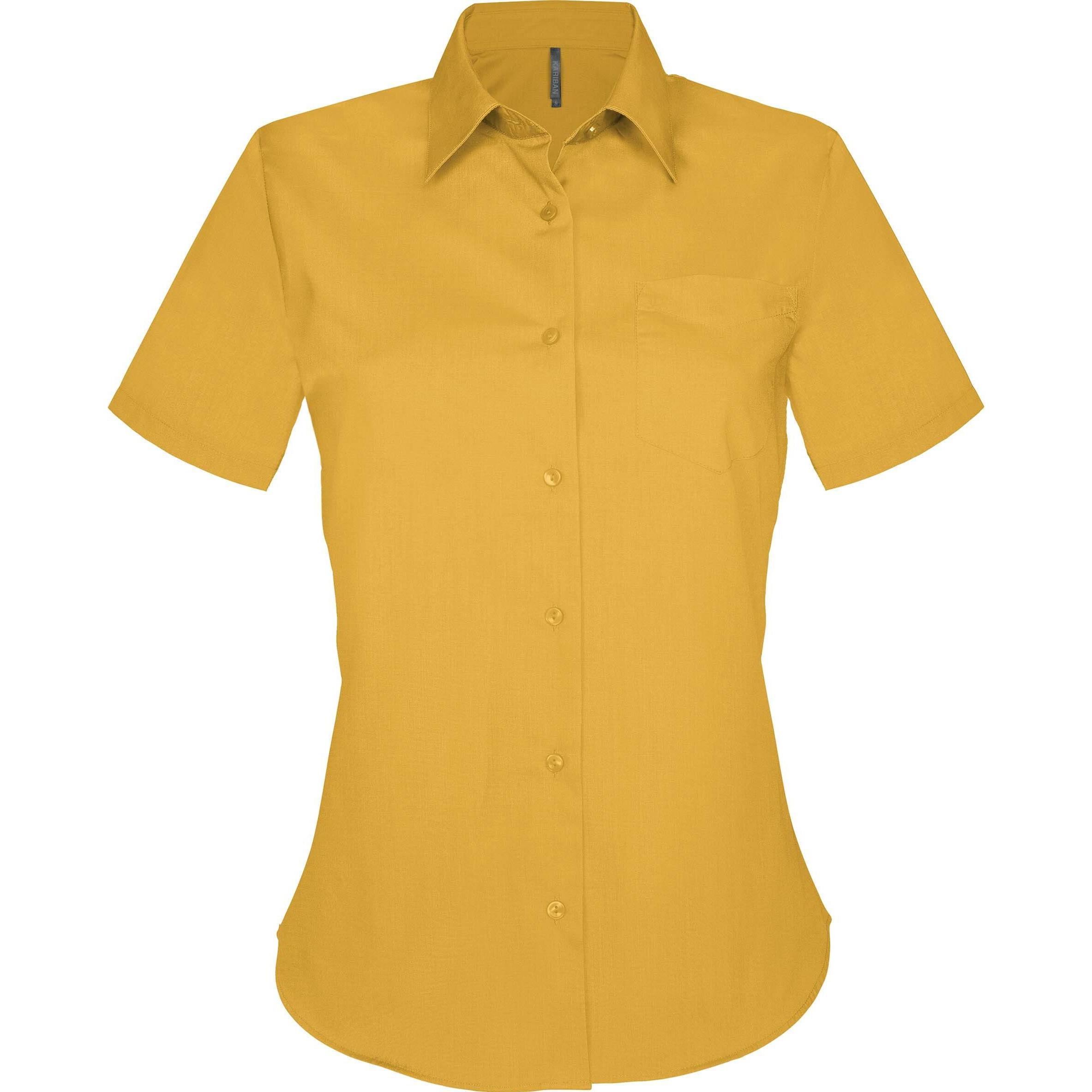 Kariban, Damen, Hemd, hemd kurze ärmel judith, Gelb, (XXL)