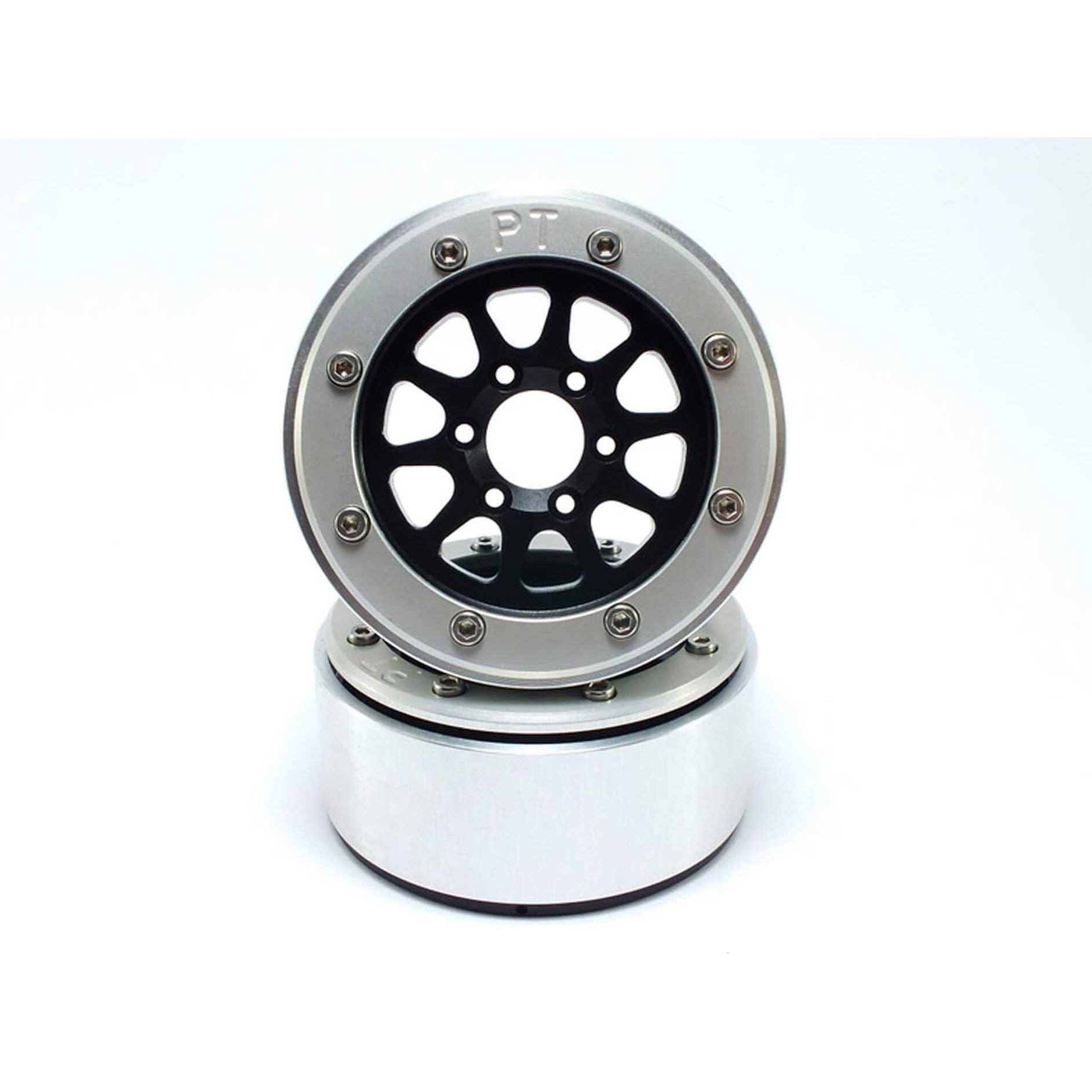 Metsafil beadlock wheels gear schwarz/silber 1.9 (2 st.) ohne radnabe