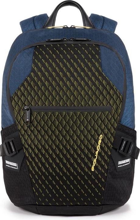 Image du produit Piquadro Sac à dos pour ordinateur portable à deux compartiments et antivol Bleu/Jaune (19.50 l)