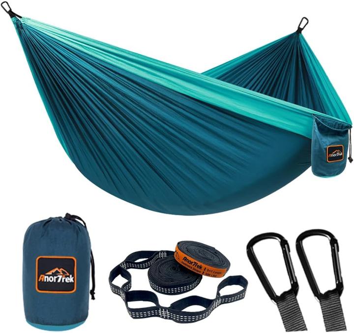 Actual product image AnorTrek Camping Hängematte mit Baumgurten (230 kg)
