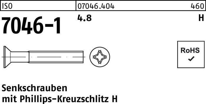 Actual product image Countersunk screw ISO 7046-1 w.cross recess-PH M 3 x 10 -H 4.8 (2000 Screws per piece)