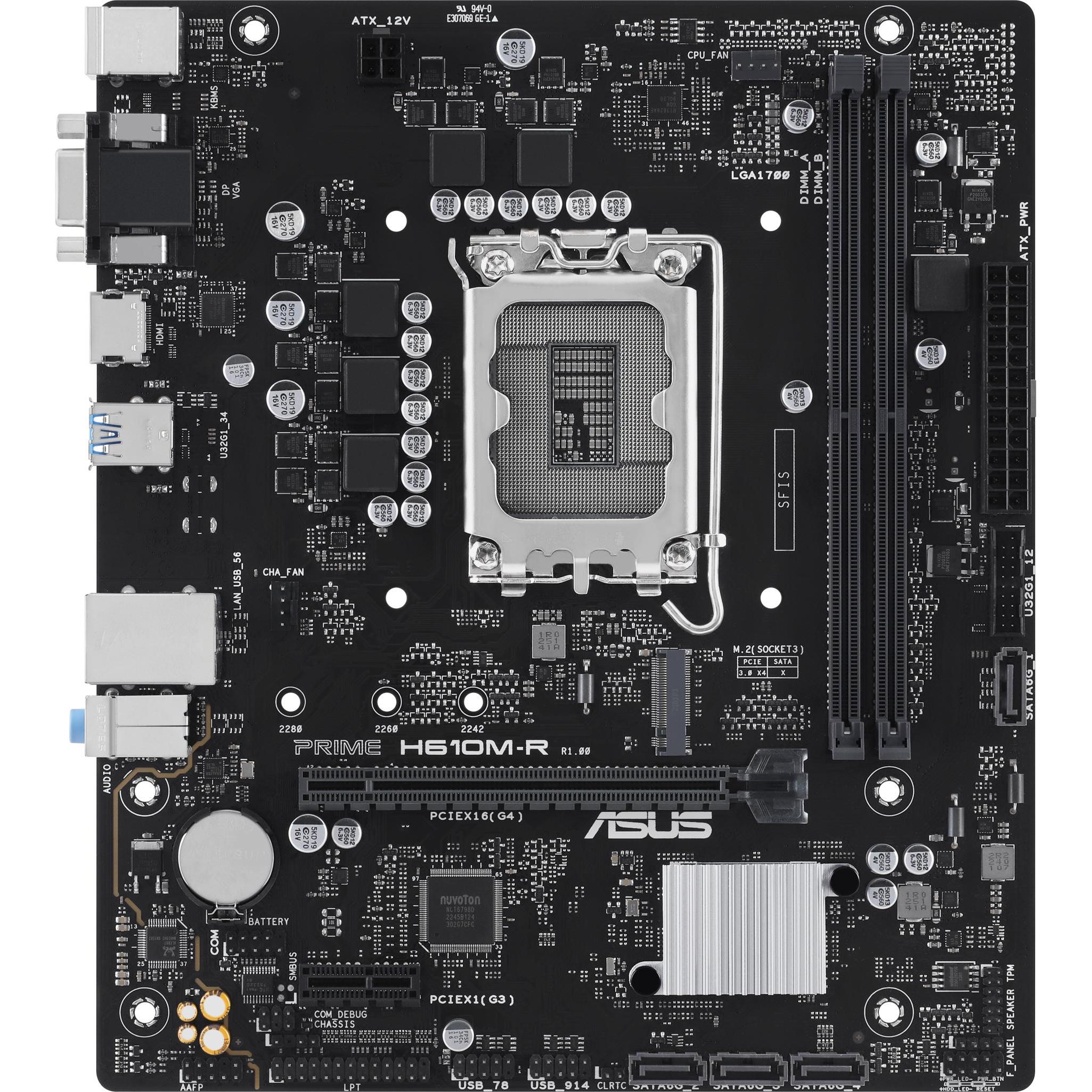 ASUS PRIME H610M-R SI (1700) (D) (LGA 1700, Intel H610, mATX), Mainboard