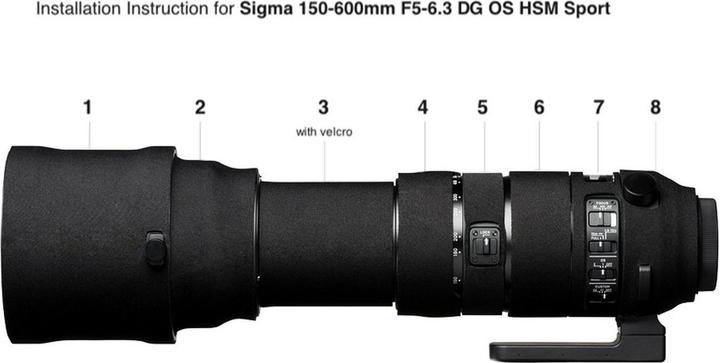 Actual product image easyCover Lens Oak Cover black for Sigma 150-600mm Sport (Cover)