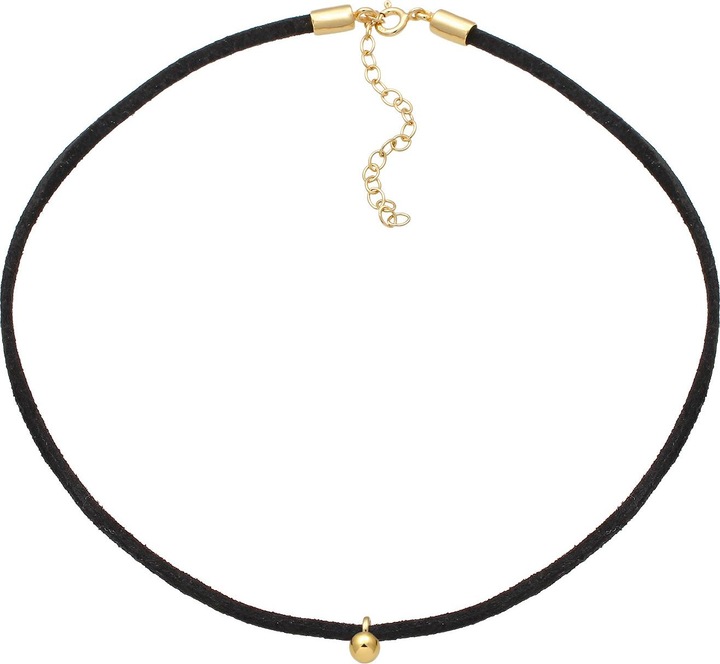 Produktbild Elli Halskette Choker Velour Kugel Geo Basic 925 Sterling Silber (Kunstleder, 925er Sterling Silber, Keine Stein, 32 cm)