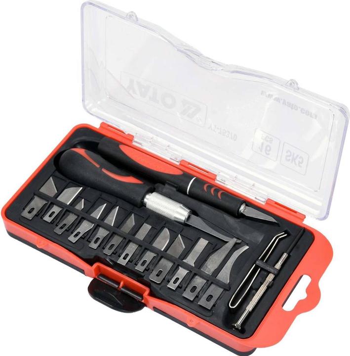Actual product image Yato Professional scalpel knife set | 16 pcs. | in case | YT-75370 (Cutters)