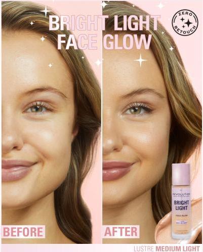 Produktbild Makeup Revolution Bright Light Face Glow Brightening Skin Tint Radiant Finish Lustre Medium (Lustre Medium Light)