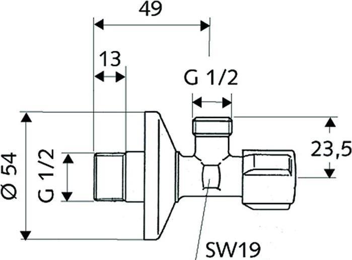 Produktbild Schell Angle valve, 1/2 " x 1/2 "