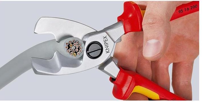 Immagine prodotto Knipex Cesoie per cavi L.200mm brunite Impugnature 2 componenti / guaine multicomponente (200 mm)