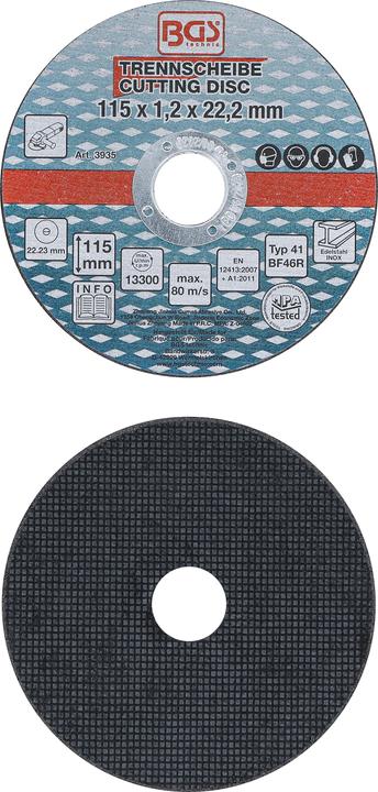 Actual product image BGS Cutting Discs for Stainless Steel Ø 115 x 1.0 x 22.2 mm 5 pcs.