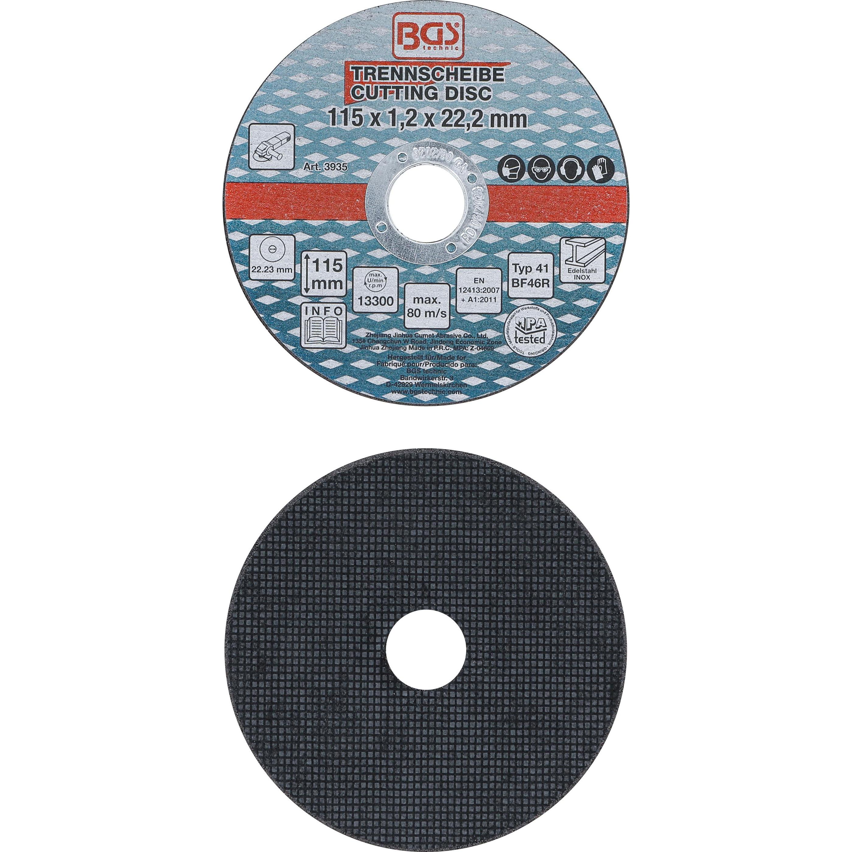 Thumbnail - BGS, Sägeblatt, Trennscheiben für Edelstahl Ø 115 x 1,0 x 22,2 mm 5-tlg.