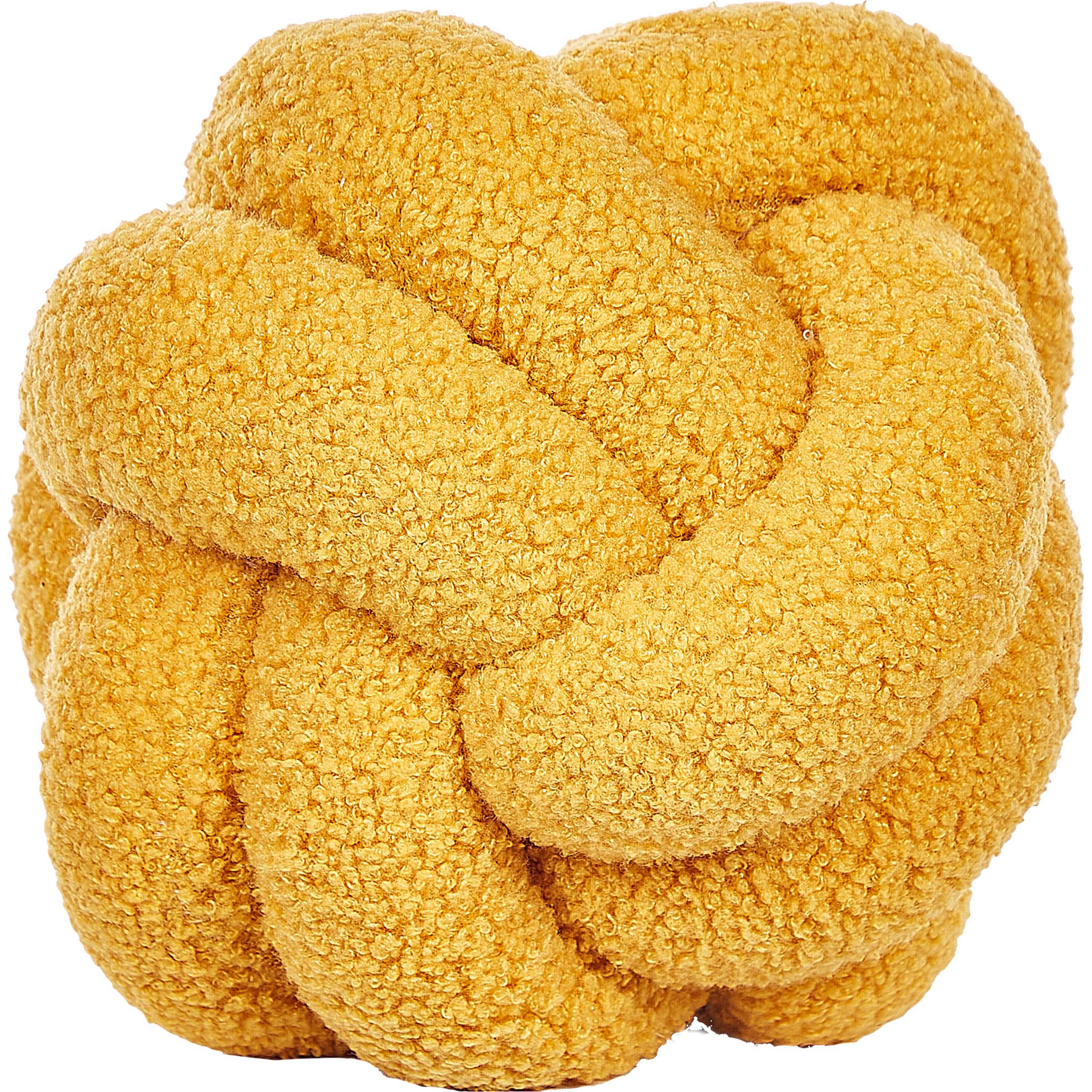 Beliani, Dekokissen, Boucle Knoten Kissen Gelb 19 x 19 cm MALNI (19 x 19 cm)