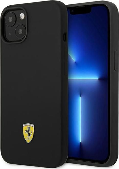 Actual product image Ferrari FEHCP14MSIBBK iPhone 14 Plus 6.7" czarny/black hardcase Silicone Metal Logo (Apple iPhone 14 Plus)