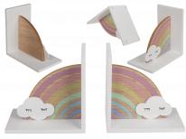 Actual product image Ootb wooden bookend, rainbow with cloud (15.50 x 15.50 x 10 cm)