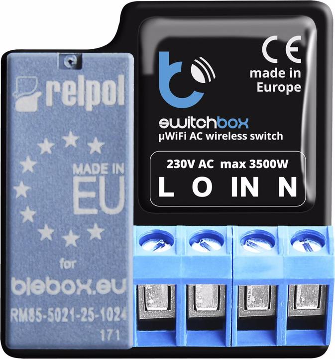 Produktbild BleBox WLAN-Schaltaktor switchBox V2 1-fach (Schaltaktor)
