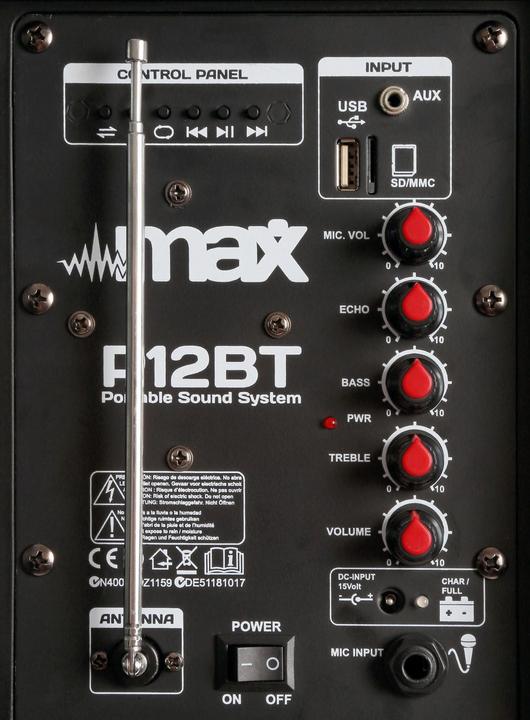 Actual product image Max P12BT Party Speaker (Active)