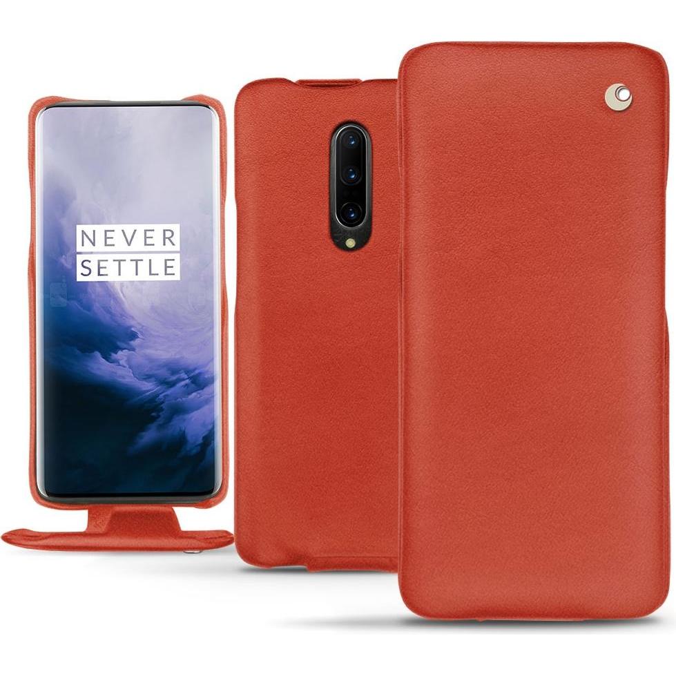 Noreve Lederschutzhülle vertikal (OnePlus 7 Pro), Smartphone Hülle, Orange